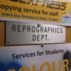 The Reprographics Deptartment is located at the back of the LRC and takes over two rectangular rooms.